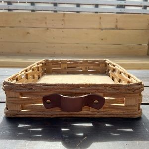 1960’s Vintage Pyrex Casserole Dish Holder Wicker